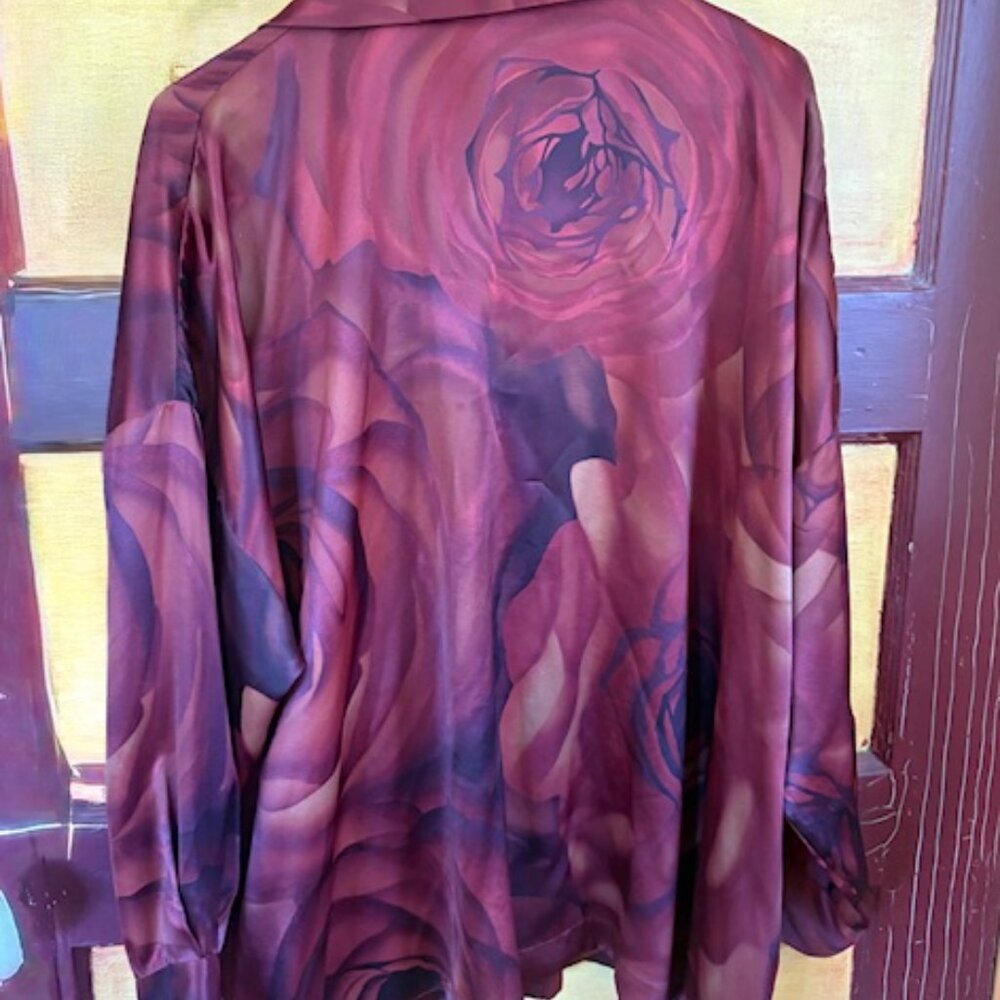 Eskandar 100% Silk Wide button Down Blouse - Picture 5 of 6